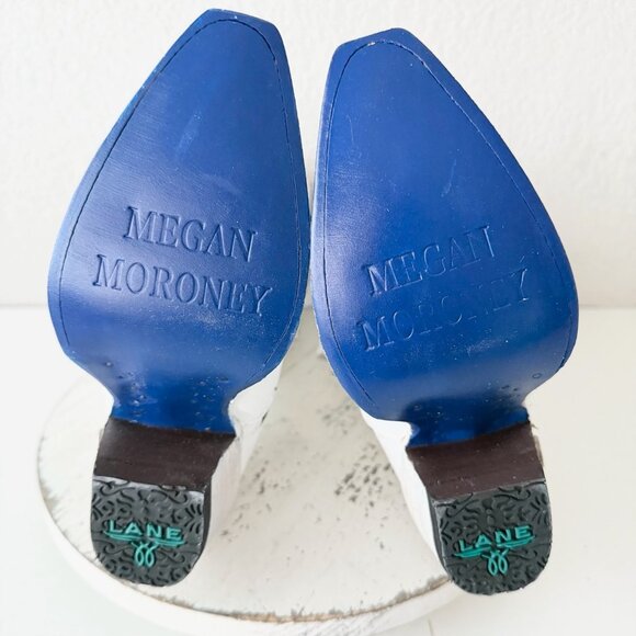 Lane MEGAN MORONEY Smokeshow Womens Cowboy Boots 5 White Western Cowgirl Tall - Picture 8 of 11